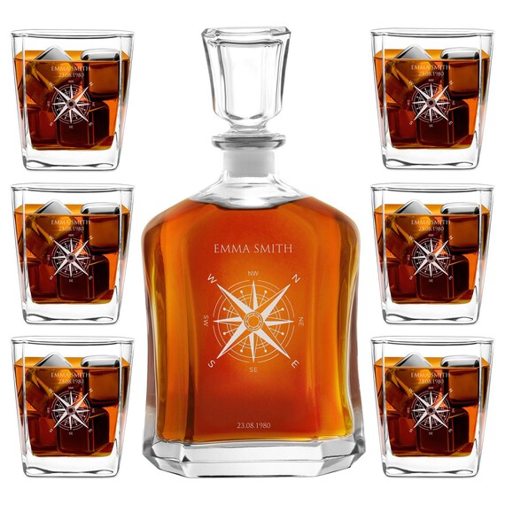 Maverton Carafe Whiskey + 2/4 / 6 Verres - Service à Whisky Avec