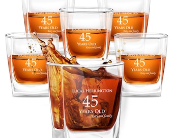 Maverton Verre à whisky avec personnalisation - Verre de 250 ml pour Rhum, Scotch, Cognac - avec gravure pour lui - Cadeau anniv pour hommes