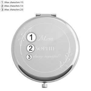 Maverton Miroir de poche personnalisé Miroir Petit Format avec fermeture facile pour elle cadeau anniversaire femme pour fille mme Leaves