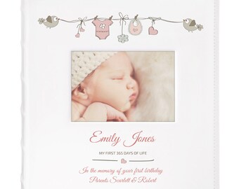 Maverton Baby Fotoalbum zum Einkleben + Aufdruck - für 240 Foto 10x15 Geschenk zur Geburt - zur Taufe - Babygeschenk für Mädchen und Jungen 