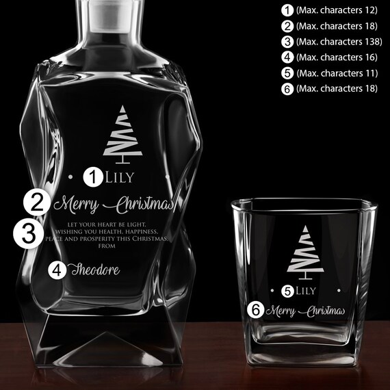 Carafe à Whisky Gravée Maverton - 700ml Verre Avec Bouchon - Cadeau Personnalisé Pour Homme