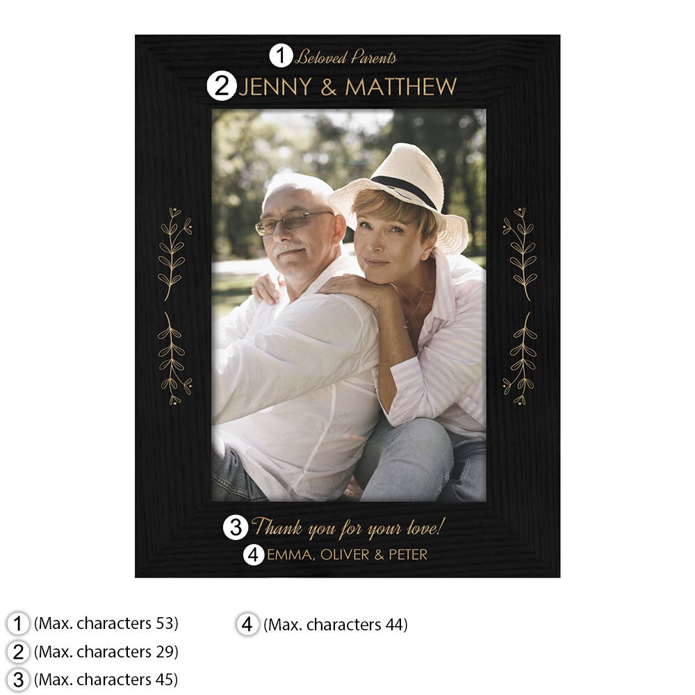 Toile Photo Personnalisable Maverton 30x40cm - Cadre Photo Déco Murale Pour Couple, Mariage, Famille