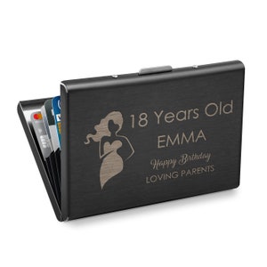 Maverton Porte-carte en métal - Étui personnalisé - Accessoire pour elle - idée cadeau maman - Cadeau anniversaire femme - pour fille / amie