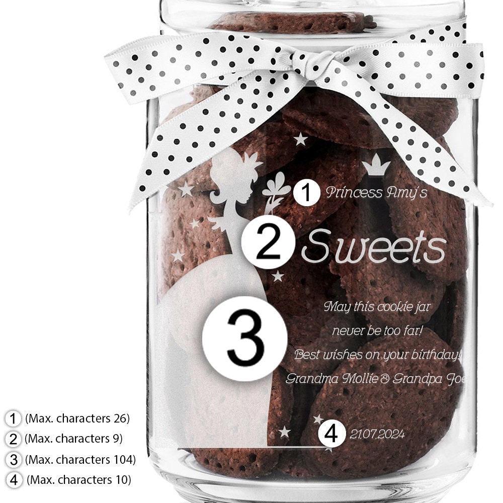 Pot à Biscuits Personnalisable Maverton - Verre 1L Avec Couvercle Et Nœud | Cadeau Personnalisé