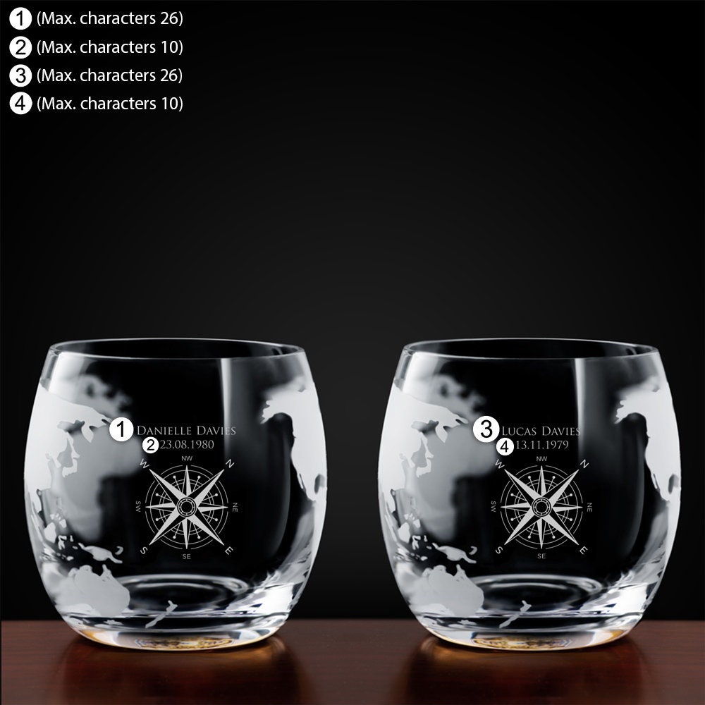 Maverton Geometric Whiskey Decanter And Glasses With Engraving - View #3