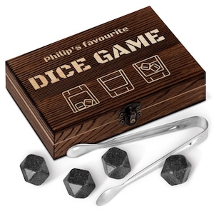 Maverton Whisky Stones Set for man- Personalised Gift Box for Birthday - Granite Whiskey Rocks - For Whiskey Lover - Gift Set for him