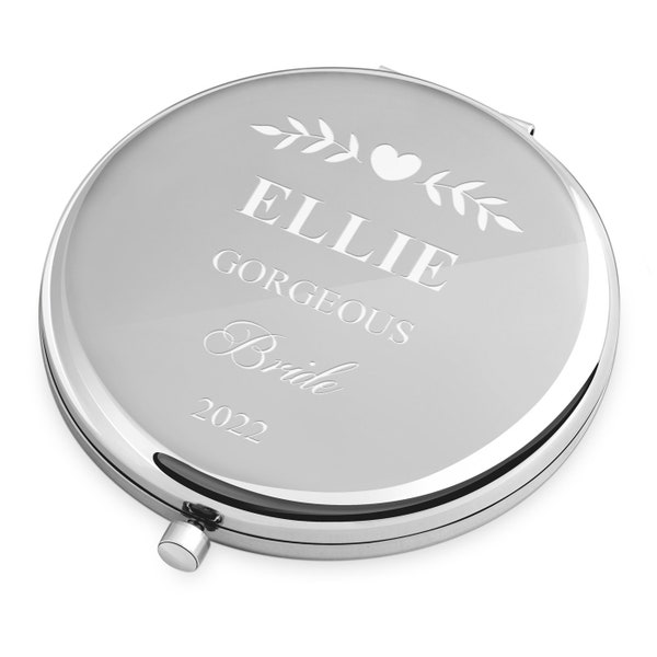 Maverton Mini Makeup Mirror - Compact Mirror with engraving - Customised Makeup Mirror for girl - Women’s Gifts - For Mother’s Day - For her