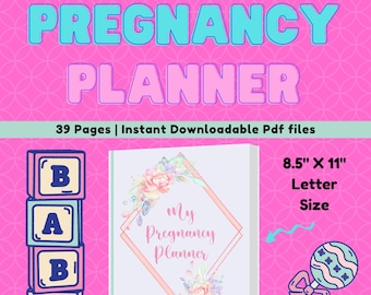 Planificateur de grossesse, Journal de grossesse, Planificateur de bébé, Plan de naissance, Cadeau de maman enceinte