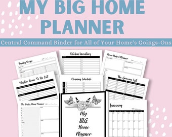 Home Management, Family Planner, Household Binder, Life Organizer, Meal Planning, Cleaning Schedule, To Do List Printable, Mom Organization