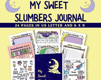 Sleep Tracker, Habit Journal, Dream Log, Moon Junk Journal, Habit Tracker, My Sweet Slumbers Journal