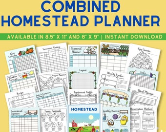 Special* Combined Homestead Planner- Black and White AND Colored Homestead Planners Mixed Together, All-in-one coloring and colored planner.