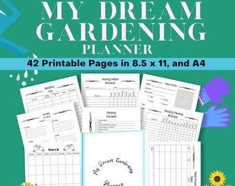 Gardening Planner, Project Planner, Chores Planner, Gift for Her, Plant Care Planner Printable, Garden Gifts, Herb Garden, Garden Calendars