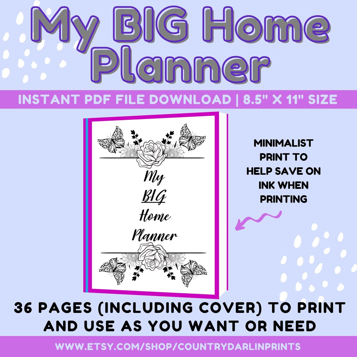 Home Binder, Planner Printable, Organization Binder, Downloadable ...