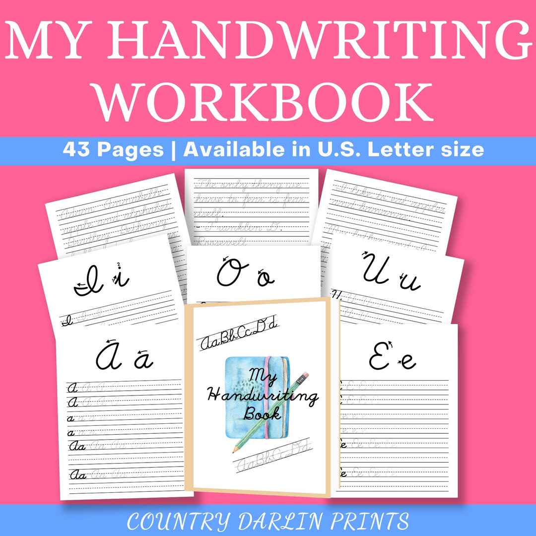 Cursive Handwriting Practice Book, Learn to Write Cursive, Alphabet Tracing Practice Sheets