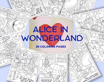 Alice in Wonderland Coloring Pages | Story Coloring Pages Printables | Alice in Wonderland Printables | Coloring Book Printable