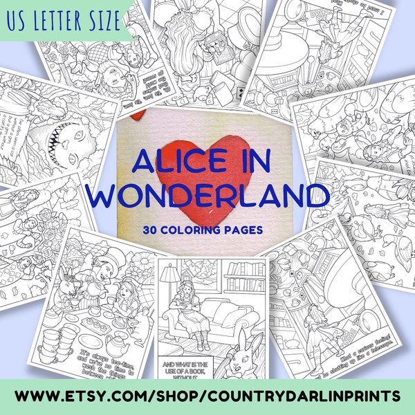 Alice in Wonderland Coloring Pages | Story Coloring Pages Printables | Alice in Wonderland Printables | Coloring Book Printable