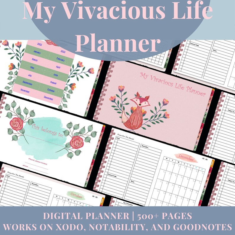 20232024 Planner, Goodnotes Template, Android Planner, Digital Planner