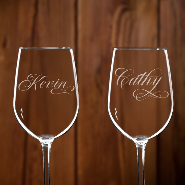 Personalized etched wine glasses, custom stemmed barware, Custom Drinking Glass, Gift for her Birthday, Gift for Wedding Bridesmaid