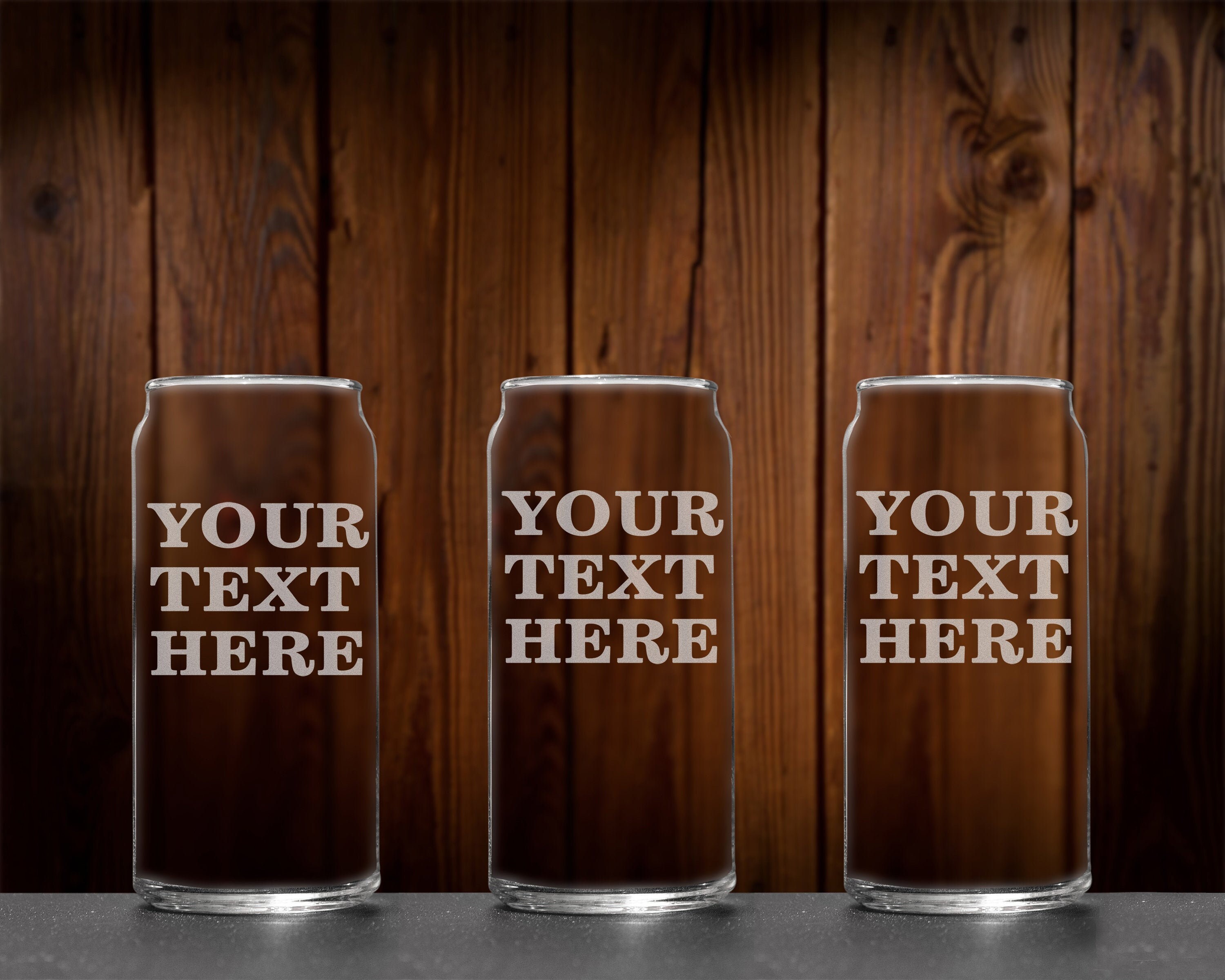 Personalized Beer Can Glasses Custom Etched Beer Glass Etsy