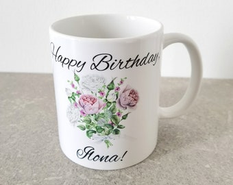 Tasse | Tasse zum Geburtstag | Kaffeebecher | Personalisierte Geschenke | Blumen