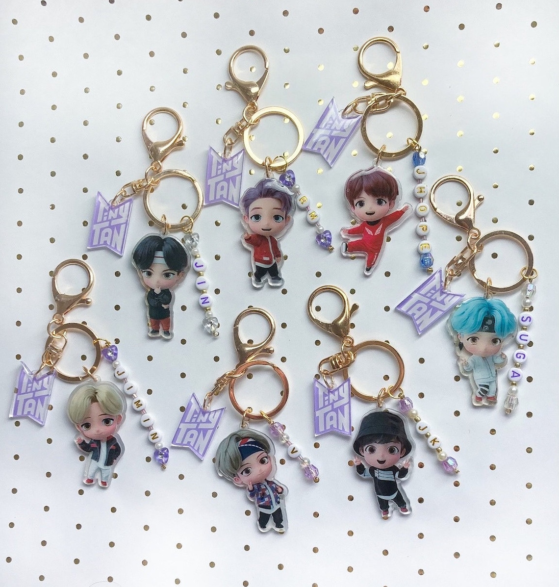 Tiny Tan BTS Keychain Etsy