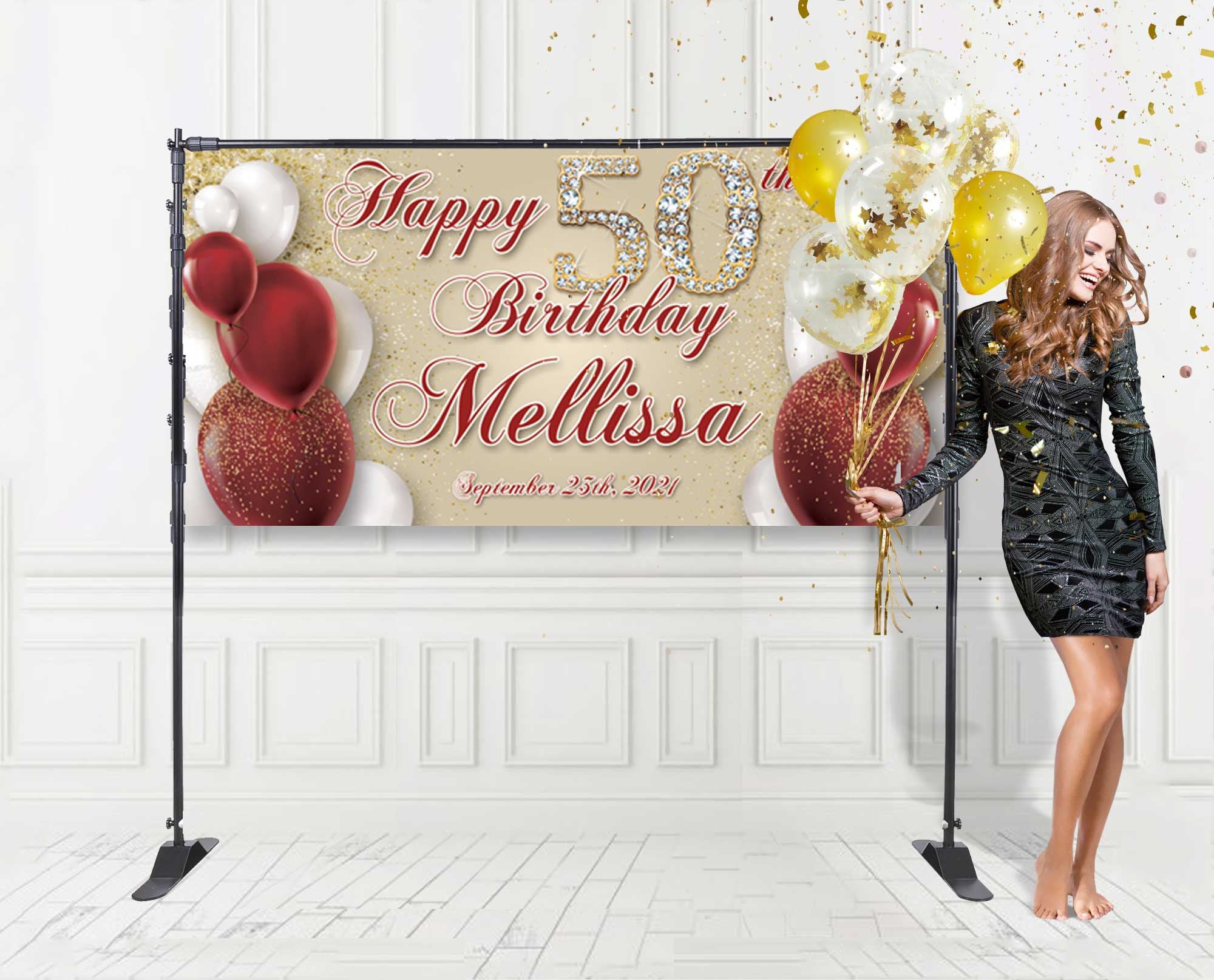 50. Geburtstag Banner personalisierte Banner Geburtstag Gold Etsy