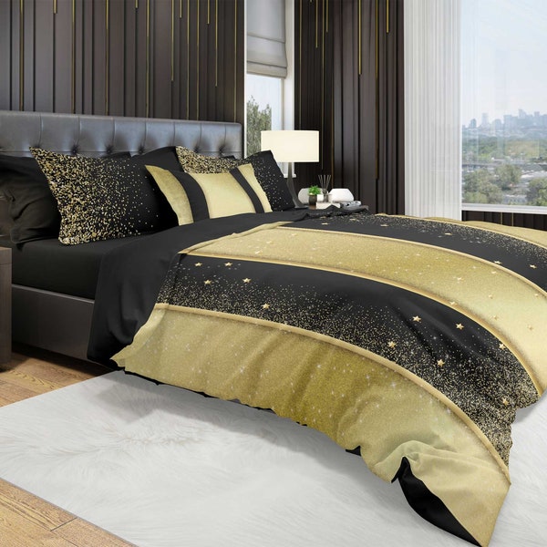Black Bedding Set Etsy
