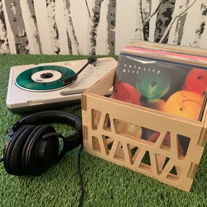 7&quot; 45 RPM Plywood Record Storage Mini Milk Crate
