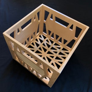 KIT! * Record Storage Box for 12&quot; Vinyl LP Kit, Plywood Retro Milk Crate Kit