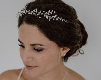 Bijoux de mariée, coiffe Lana, bijoux de cheveux avec perles, bijoux de cheveux de mariée