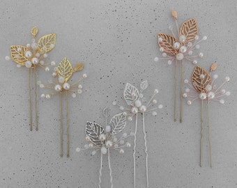 Bridal jewelry, Zoe hair accessories, hair pins, hair accessories with leaves