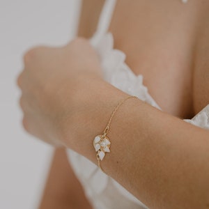 Conjunto de joyería nupcial, conjunto de joyas Lana NUEVO con hojas imagen 5