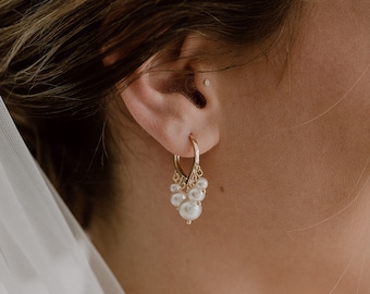 Bridal jewelry, bridal earrings, earrings, hoop earrings Freya