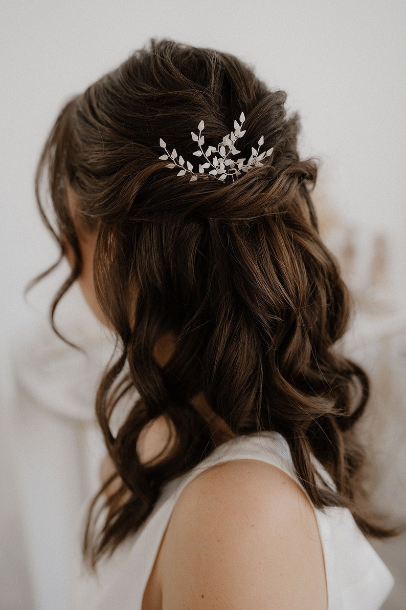 Bijoux de mariée, bijoux de cheveux de mariée, bijoux de cheveux Lana, épingles à cheveux, bijoux de cheveux avec feuilles image 1