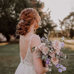 Bijoux de mariée, bijoux de cheveux de mariée, bijoux de cheveux Lana, épingles à cheveux, bijoux de cheveux avec feuilles image 5