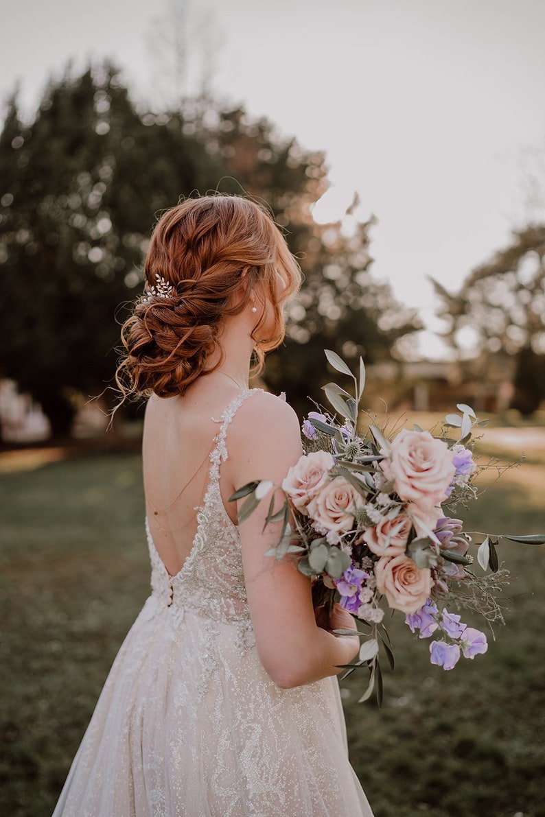 Bijoux de mariée, bijoux de cheveux de mariée, bijoux de cheveux Lana, épingles à cheveux, bijoux de cheveux avec feuilles image 5