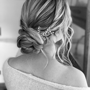 Bijoux de mariée, bijoux de cheveux de mariée, bijoux de cheveux Lana, épingles à cheveux, bijoux de cheveux avec feuilles image 3