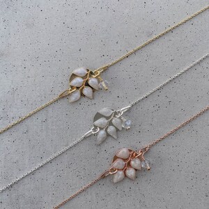 Conjunto de joyería nupcial, conjunto de joyas Lana NUEVO con hojas imagen 7