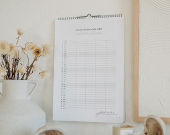 Familienkalender 2024 A3 |  5 Spalten Familienplaner 2024 |  Wandkalender minimalistisch | Wandkalender Familie schlicht