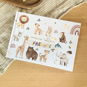 Freundebuch Tiere für Kindergarten / Kinder Freundealbum Safari und Unterwasser für den Kindergarten oder Krippe Freundebuch Kindergarten