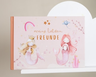 Libro de amigos sirena escuela primaria jardín de infantes regalo para la inscripción escolar niña niño formato A5 horizontal