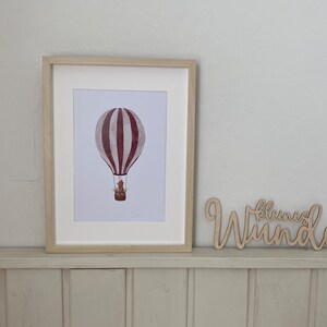 Poster Heißluftballon | Kinderposter | DIN A4 Poster Kinderzimmer Aquarell | Geschenk Baby | Geschenk Junge | Geschenk Mädchen |