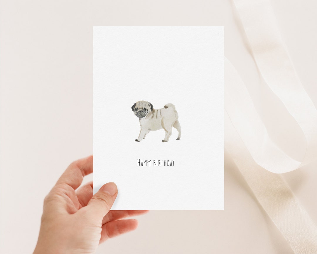 Karte Mops Geburtstagskarte Karte zum Geburtstag Freund Freundin Karte