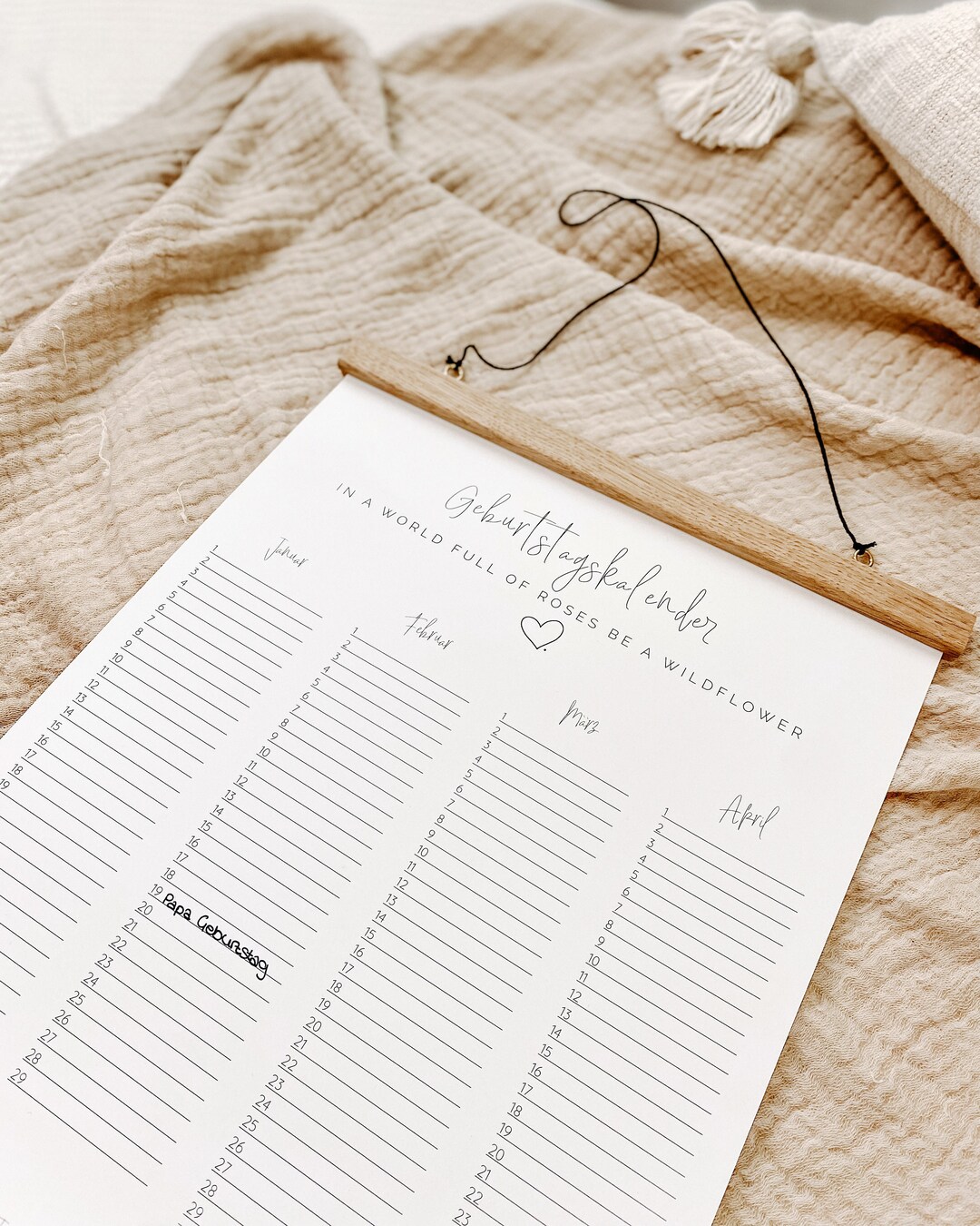 Geburtstagskalender Kalender Geburtstage immerwährend zum eintragen 