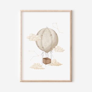 Poster Heißluftballon Kinderzimmer Babyzimmer modern minimalistisch