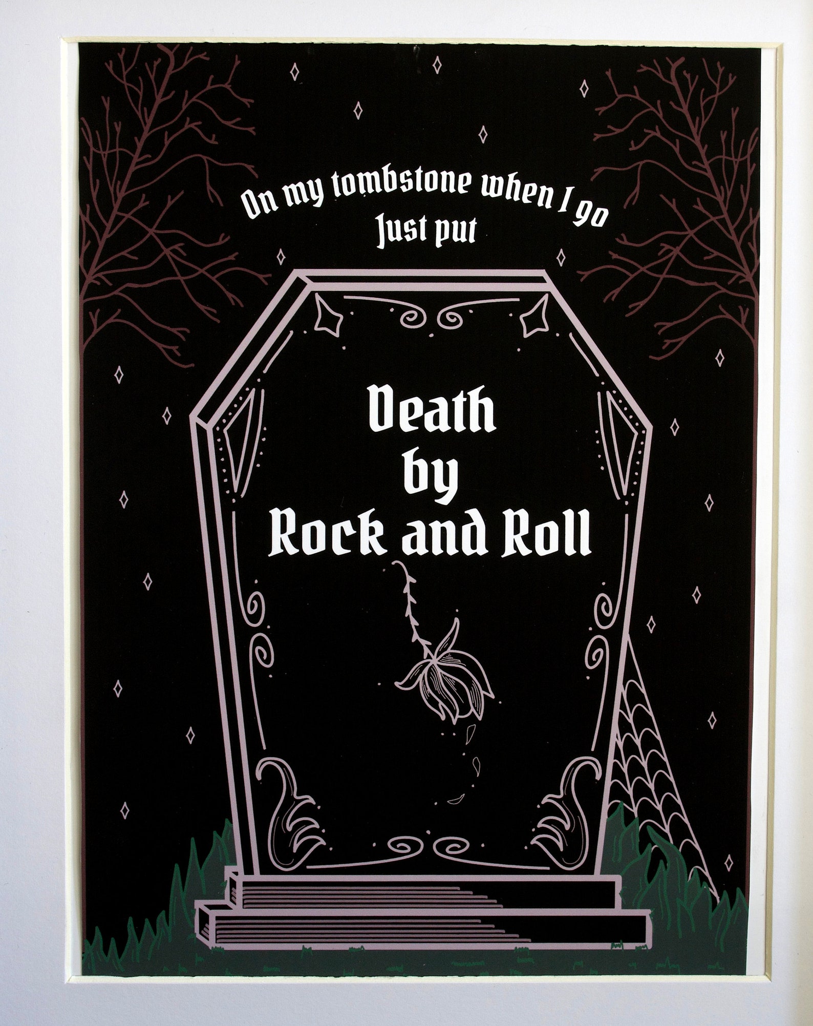 Death By Rock and Roll Print by Untamed Wicca Designs Etsy