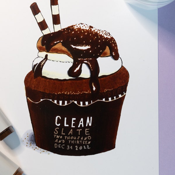 Cup Cake Illustration Art Print ~ Illustrierter Kunstdruck ~ Illustrierter Druck