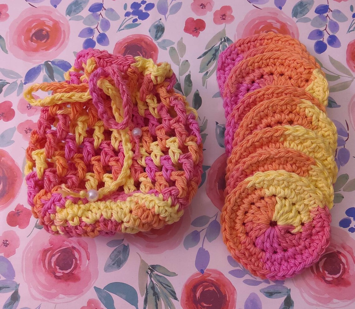 Crochet Face Scrubbies Set of 8 Plus BAG ecofriendly reusable Etsy