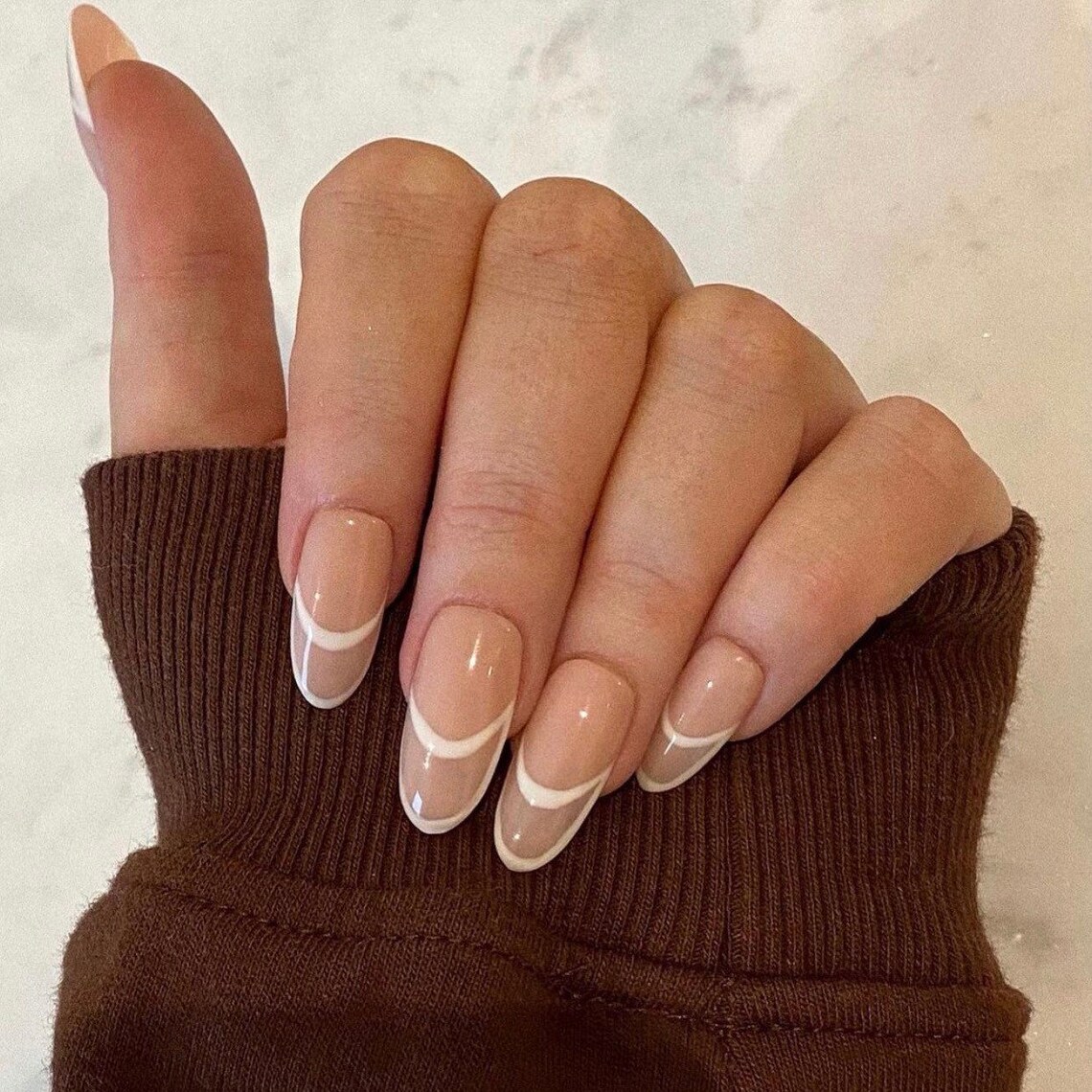 Luxury Outline French Tips Press On Nails As Seen On Rachel | Etsy