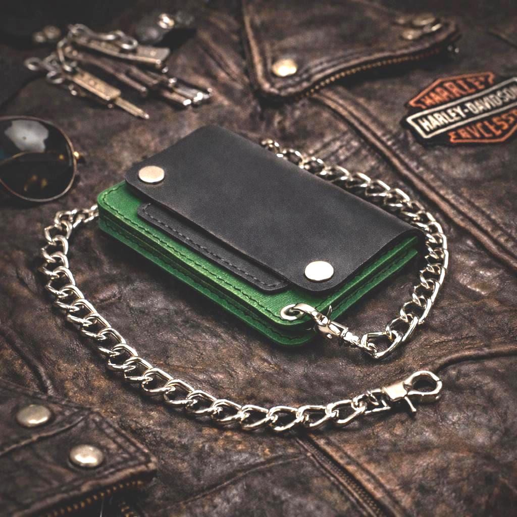 Custom Biker Wallets Trucker Chain Wallet for Men – Handmade Biker Wallet – Crazy Horse ...